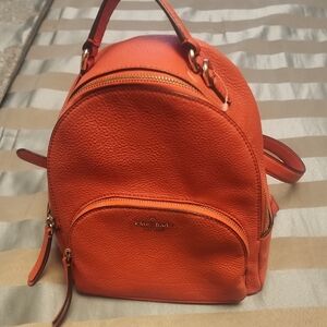 kate spade Coral Pebbled Leather Mini Backpack with Gold Accents